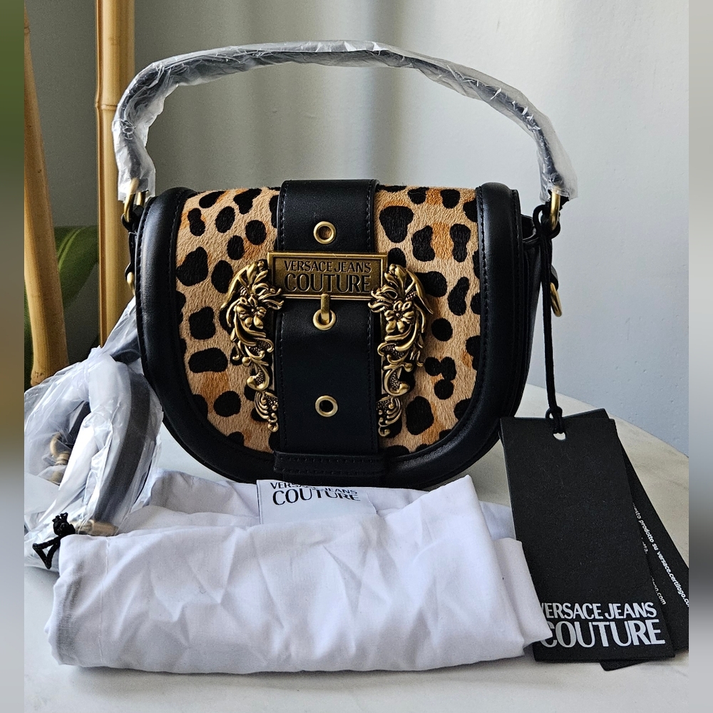 Versace Jeans Collection Leopard Print Crossbody Bag nwt